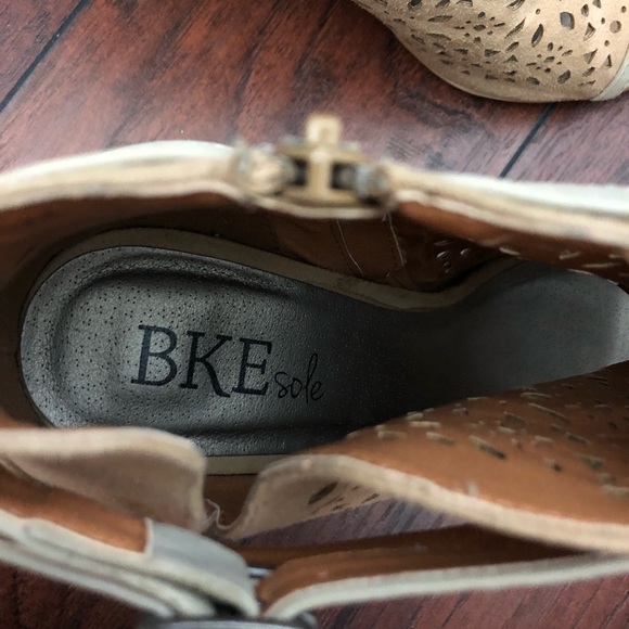 BKE Sole peep toe eyelet cut out heeled booties. Beautiful but too big. - Picture 7 of 8